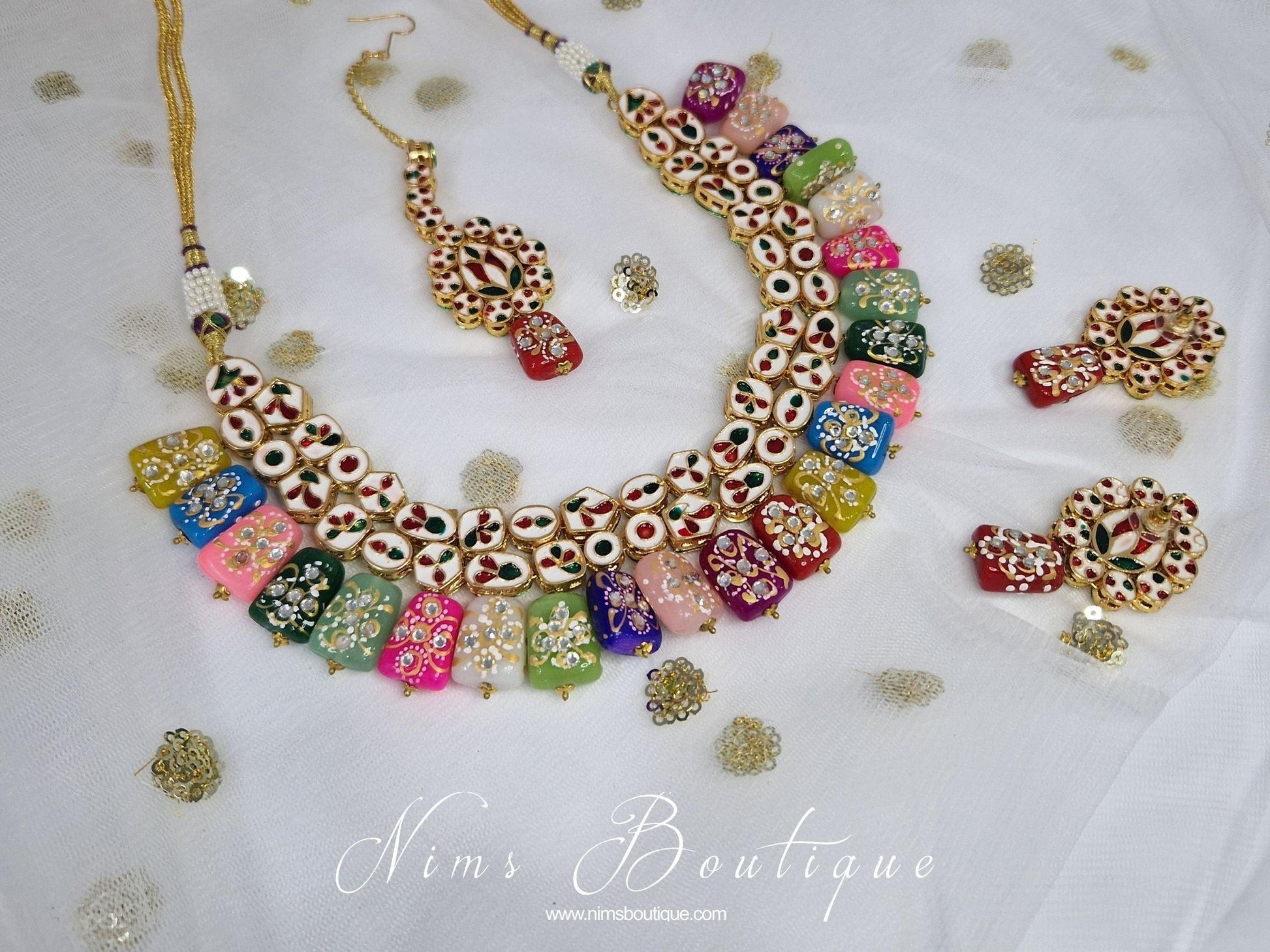 Nims Boutique Limited Edition Multicolour Akira Kundan Set