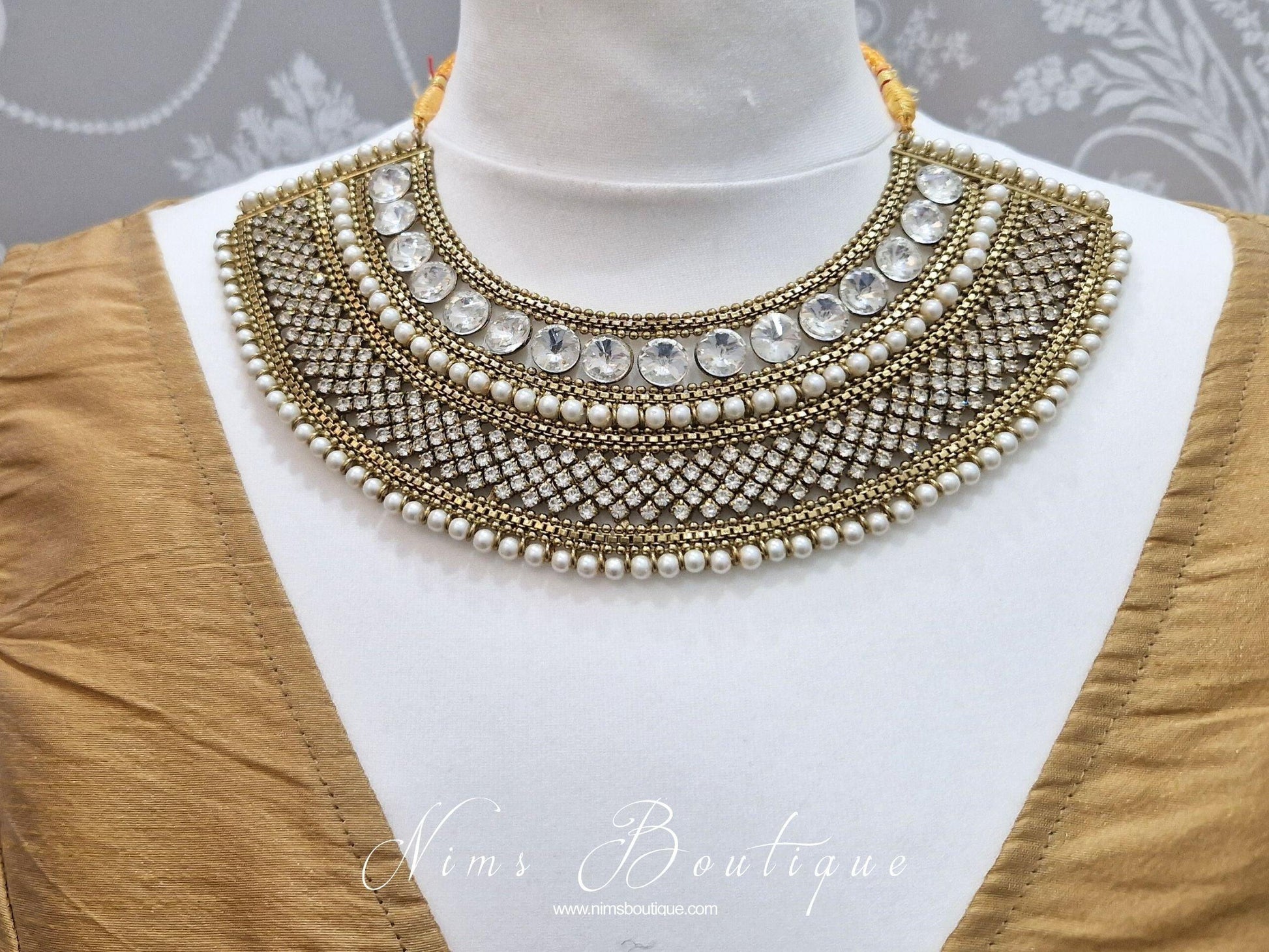 Nims Boutique Royal Jhanvi Antique Gold & Pearl necklace