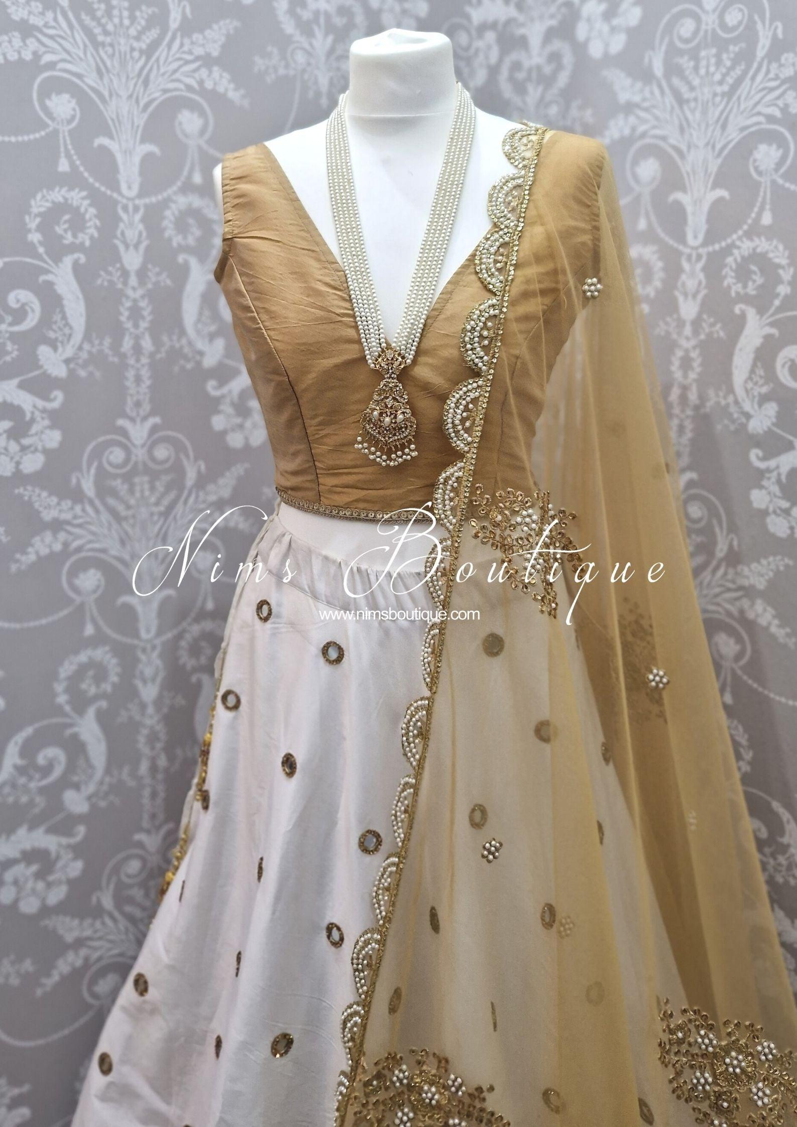Nims Boutique Rupa Gold Luxury Silk V Neck Blouse size 4-16