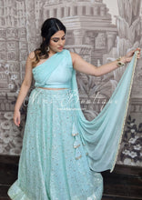 Arya Mint Luxury One Shoulder & Dupatta blouse (4-12)