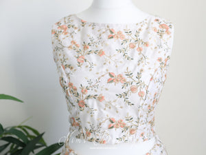 Isabel Readymade Ivory, Peach & Mint Embroidered High Neck Blouse (sizes 4-18)