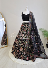 Sarika Black Multicolour Embellished Luxury Skirt (sizes 4-22)