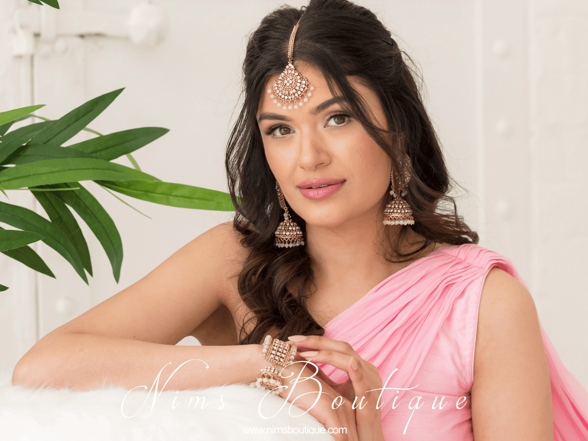 Nims Boutique Royal Blush Chumke & Tikka Set