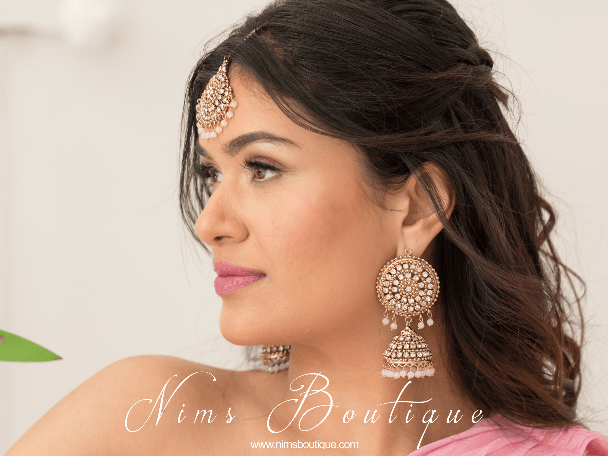 Nims Boutique Royal Blush Chumke & Tikka Set