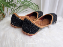 Black Beaded Leather Punjabi Juttis