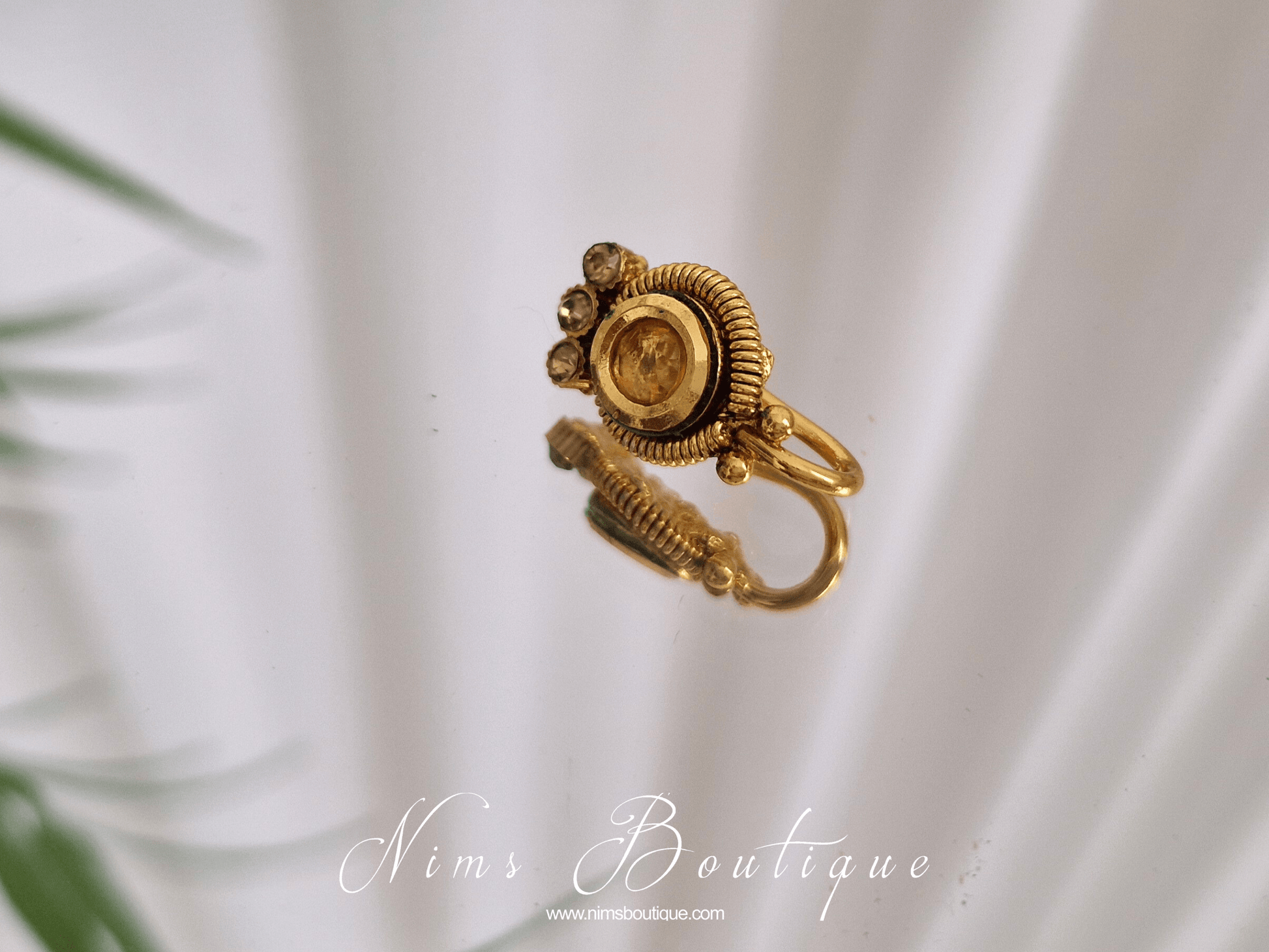 Nims Boutique Gold Stone Nose ring