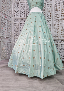 Rani Luxury Mint Mirror readymade skirt/lehnga (size 4-24)