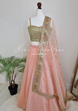 Readymade Peach Silk skirt/lehnga (sizes 4-20)