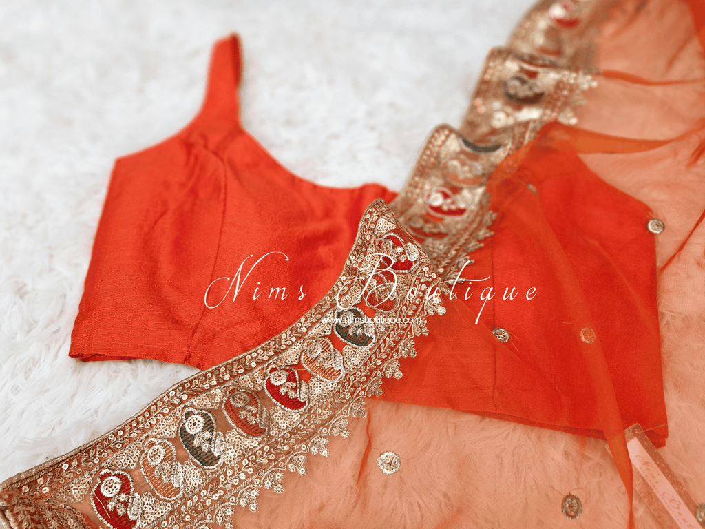 Nims Boutique The NB Orange Blouse 10-12
