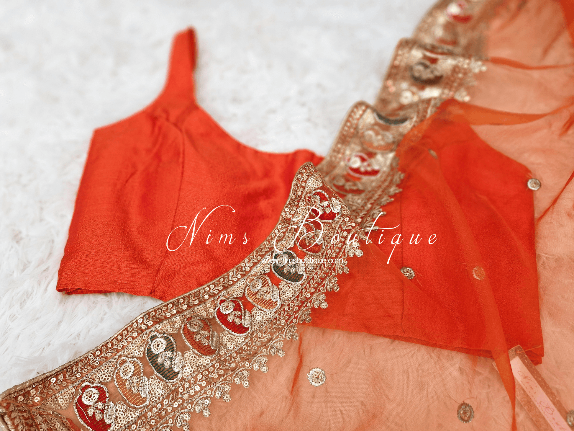 Nims Boutique The NB Orange Blouse 12-14