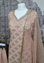 Peach Pattern Gharara Suit (Size 12-14)