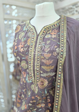 Luxury Dusky Lilac Embroidered Sharara Suit (10-12)