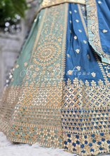 Luxury Mint & Blue Lehnga Suit (Size 12-14)