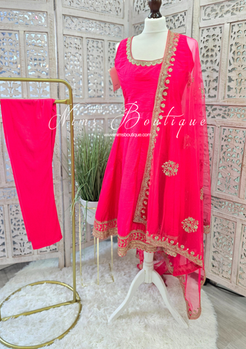 Vibrant Pink Frock Pajami Suit (Size 10-12)