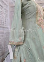 Luxury Mint Embroidered Sharara Suit (Size 12-14)