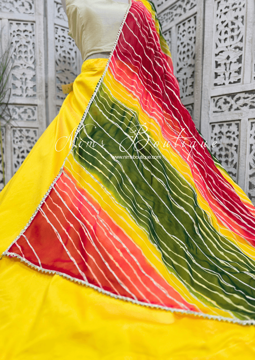 Nims Boutique Rainbow Stripe Dupatta/Chunni