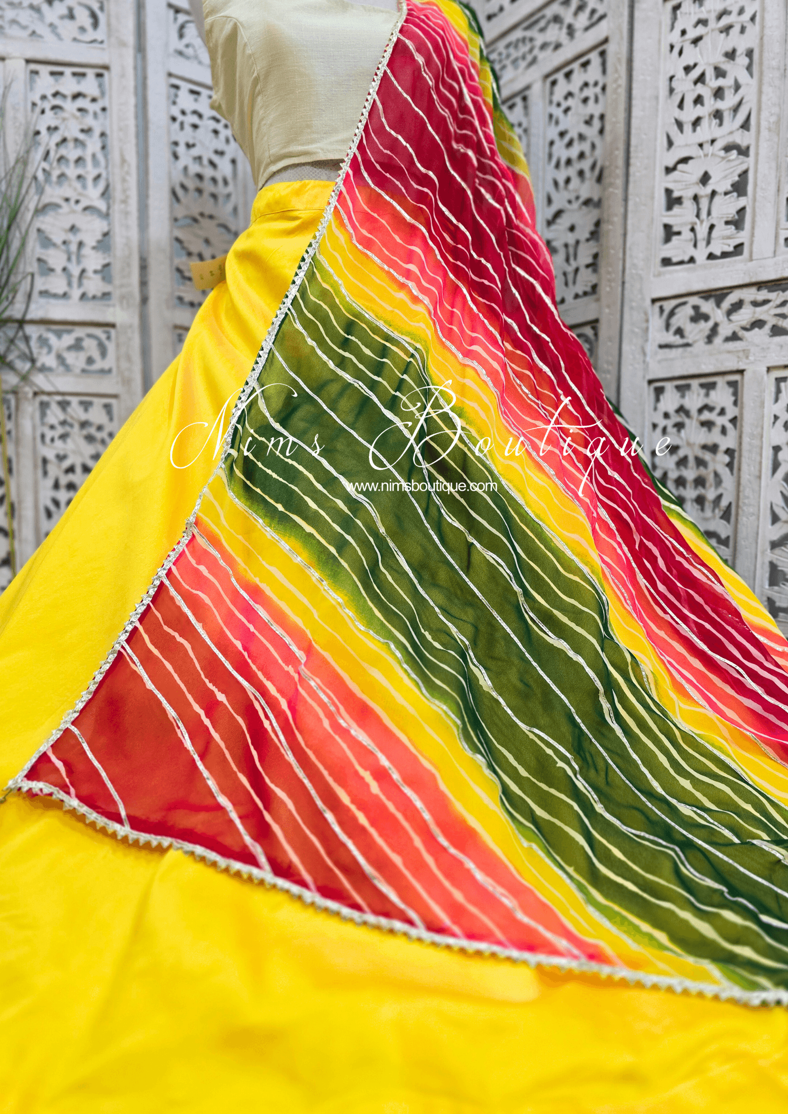 Nims Boutique Rainbow Stripe Dupatta/Chunni