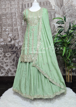 Mint Zari Work sharara suit (Size 16-18)