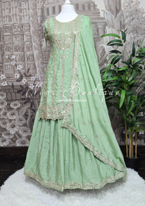 Mint Zari Work sharara suit (Size 16-18)