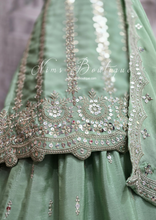 Mint Zari Work sharara suit (Size 16-18)