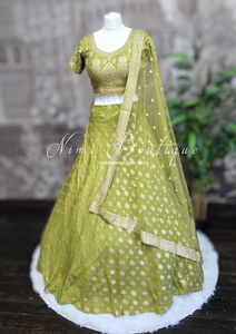 Mehndi Green Embellished Lehnga (Size 10-12)