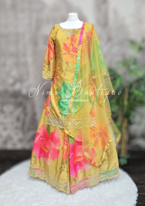 Bright Floral Sharara Suit (Size 12-16)