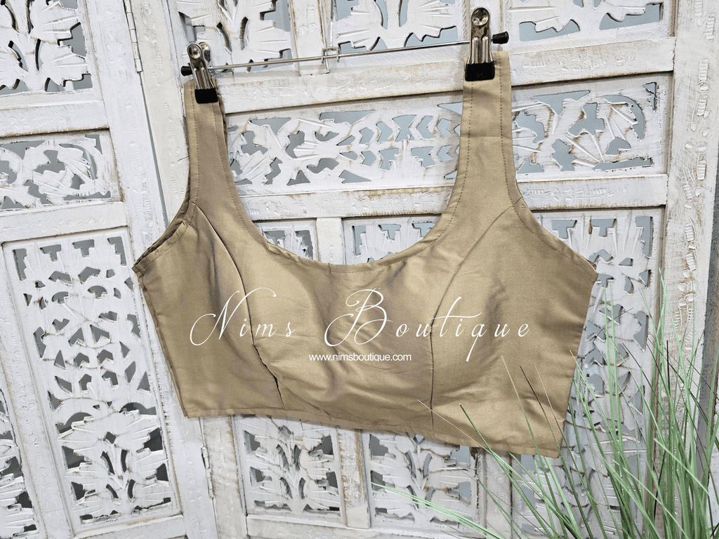 Nims Boutique The NB Light Bronze Tafetta Silk Blouse 10-14