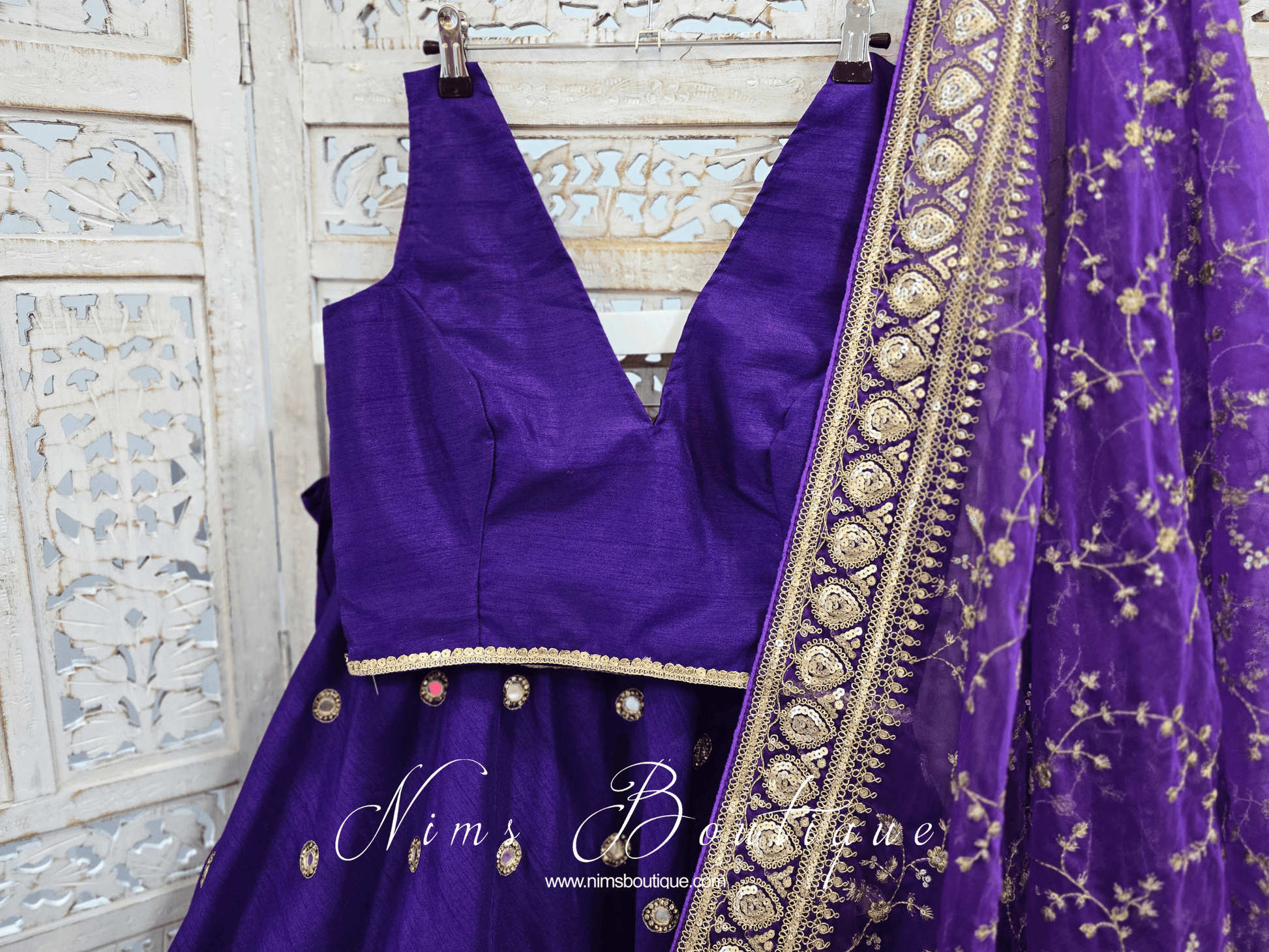Nims Boutique Rupa Cadbury Purple Luxury Silk V Neck Blouse size 4-22