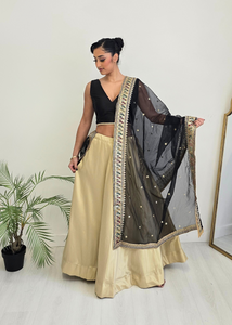 Nims Boutique Readymade Light Gold Silk skirt/lehnga sizes 4-22