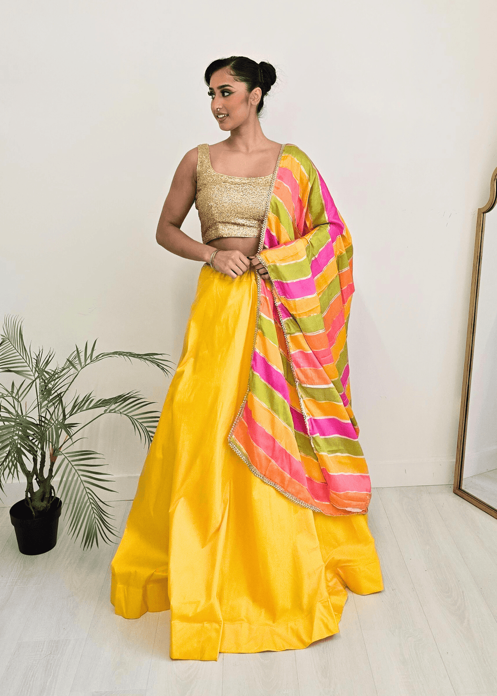 Nims Boutique Multicolour Stripe Georgette Dupatta/Chunni 2