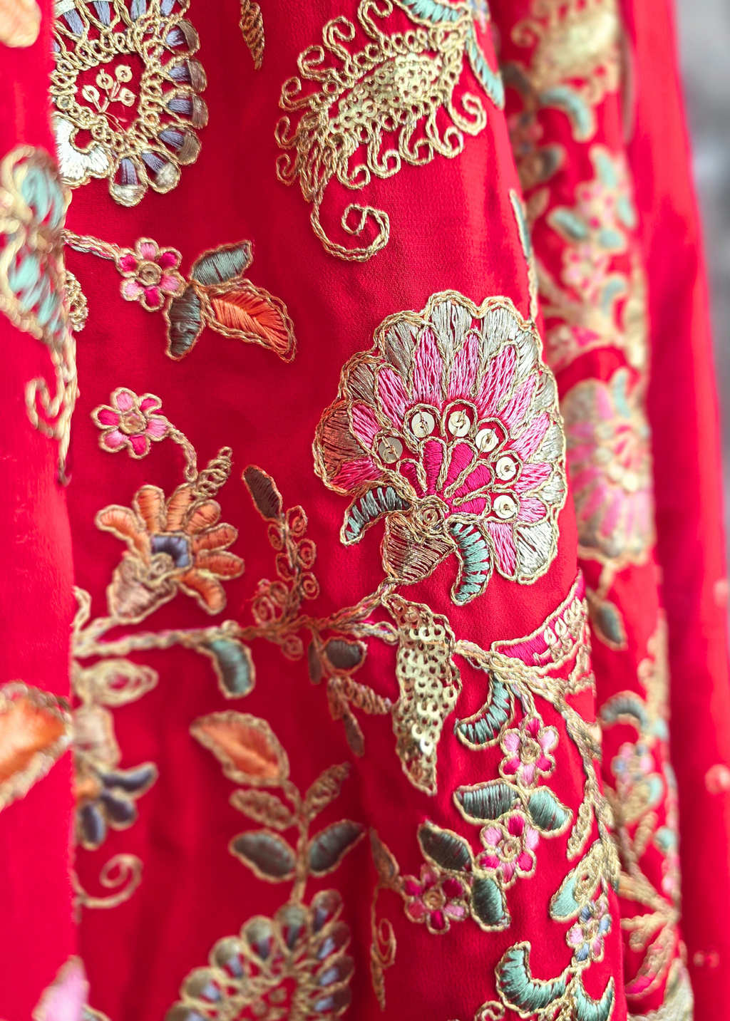 Amrita Red & Multicolour Anarkali Pajami Suit (sizes 6-10)