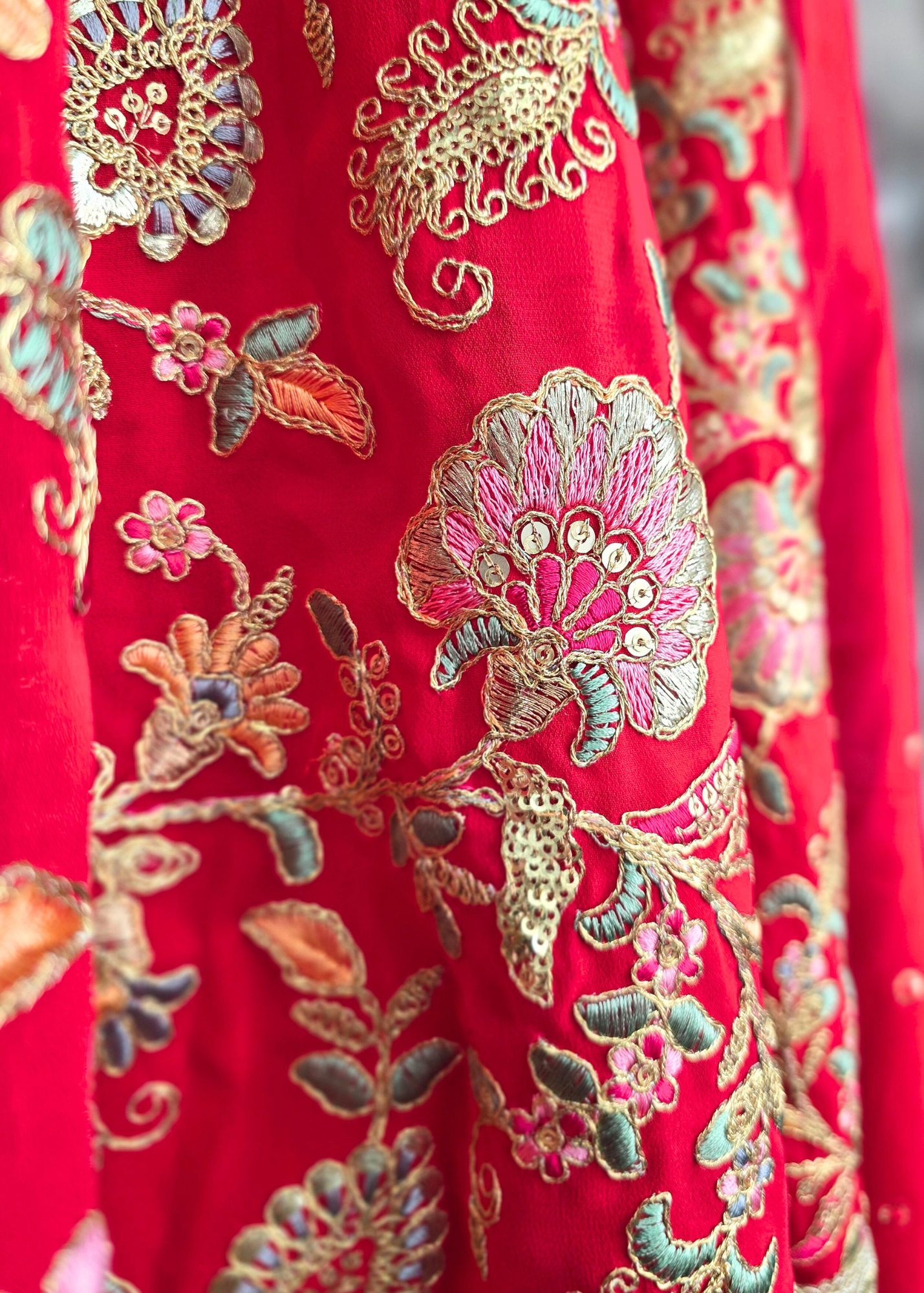 Amrita Red & Multicolour Anarkali Pajami Suit (sizes 6-10)