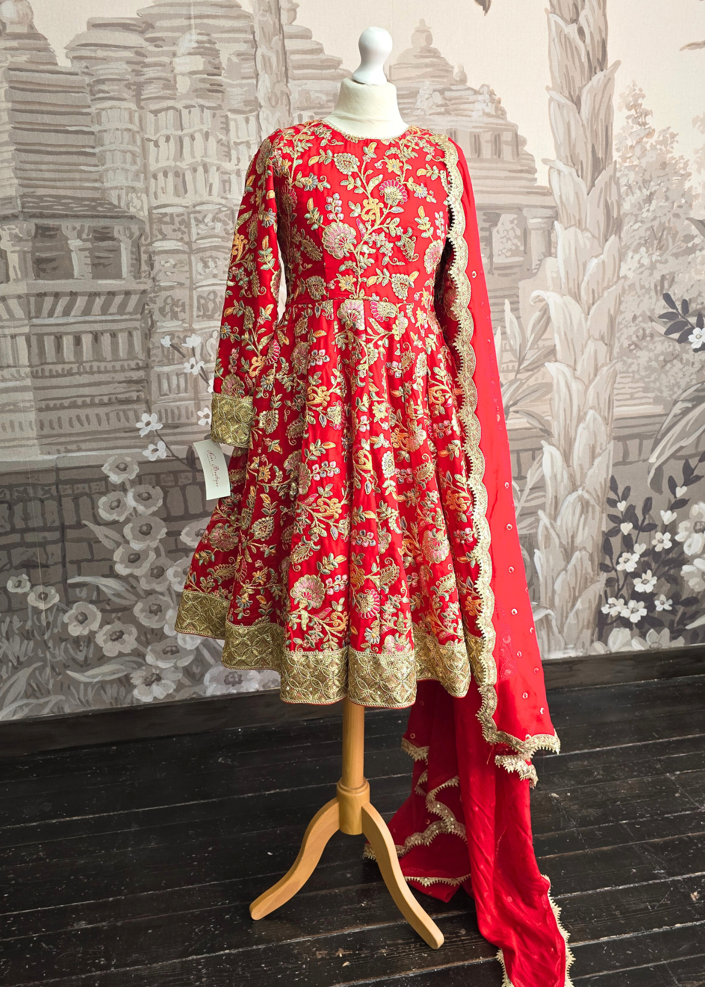 Amrita Red & Multicolour Anarkali Pajami Suit (sizes 6-10)