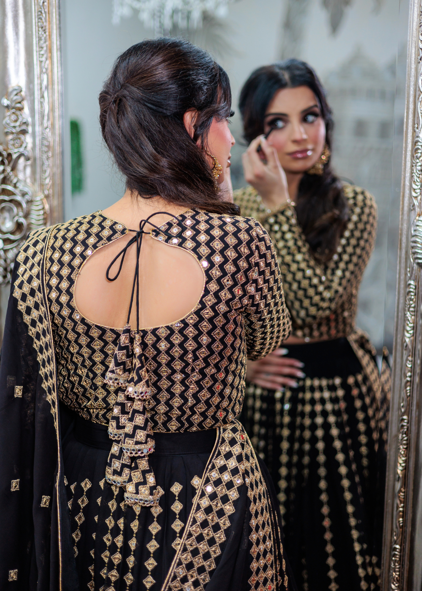 Karina Luxury Black & Gold Lehnga (sizes 6-14)