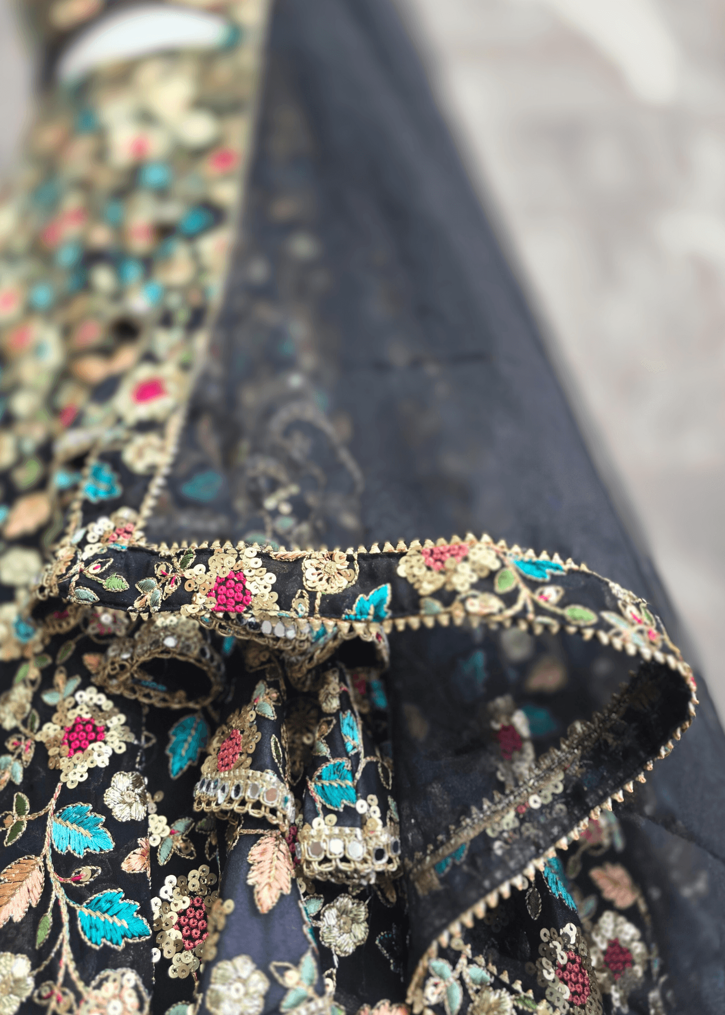 Aditi Luxury Black Multicolour Lehnga (sizes 6-16)