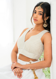 Isla NB Luxury White Bead Blouse (one size)