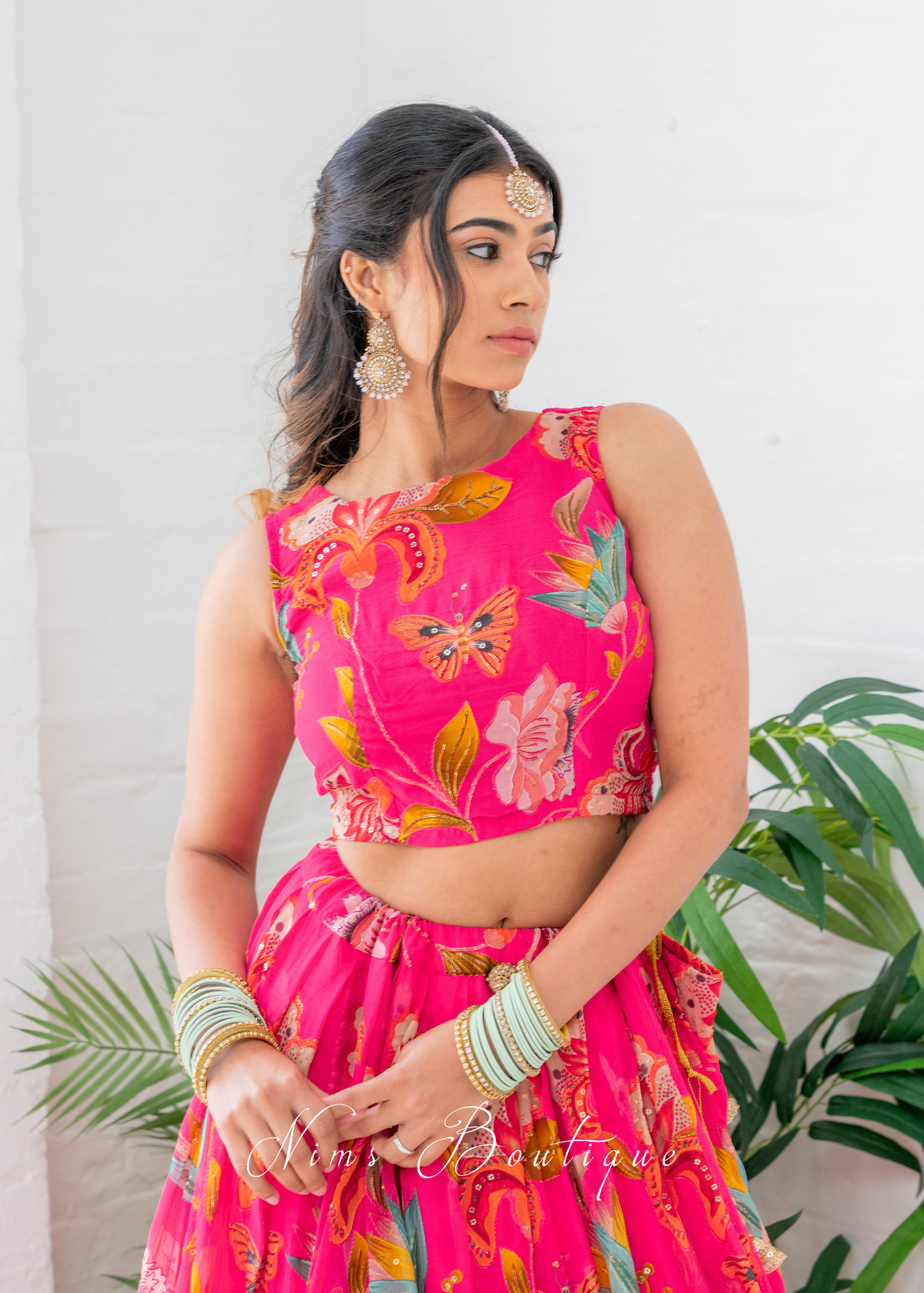 Lillianna Hot Pink Floral Blouse