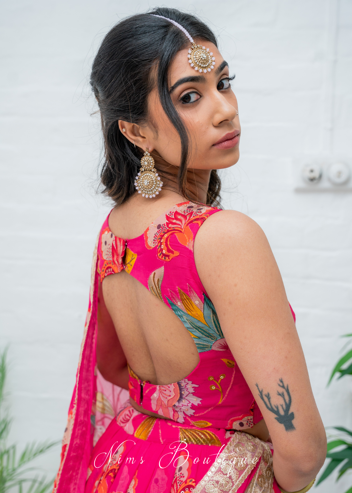 Lillianna Hot Pink Floral Blouse