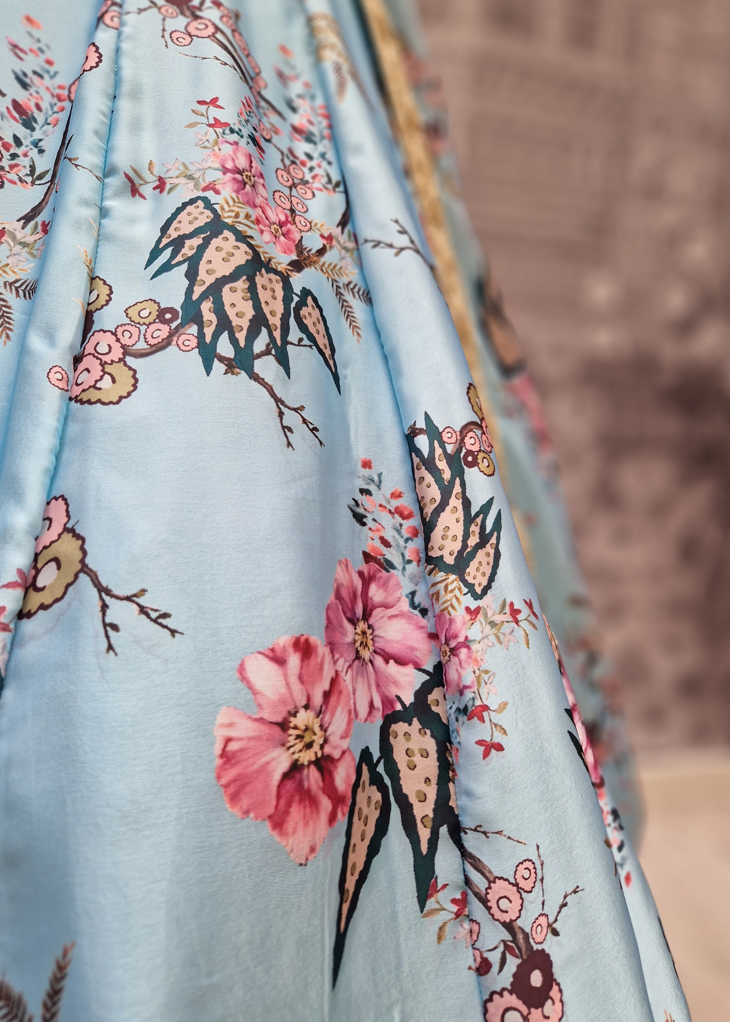 Sakura Satin Blue readymade skirt/lehnga (sizes 4-18)