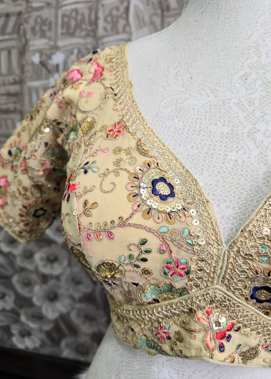 Genelia Gold Embroidered Blouse (10-12)