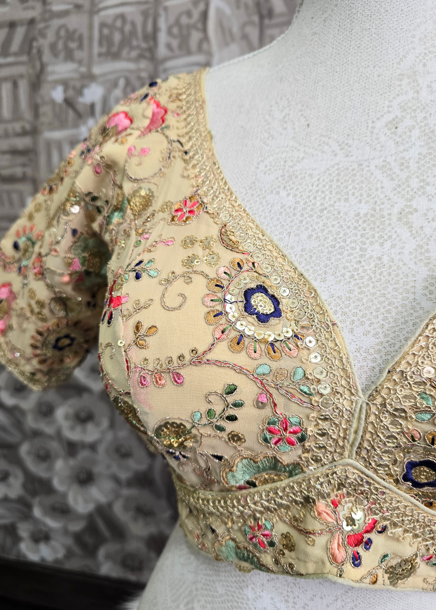 Genelia Gold Embroidered Blouse (10-12)