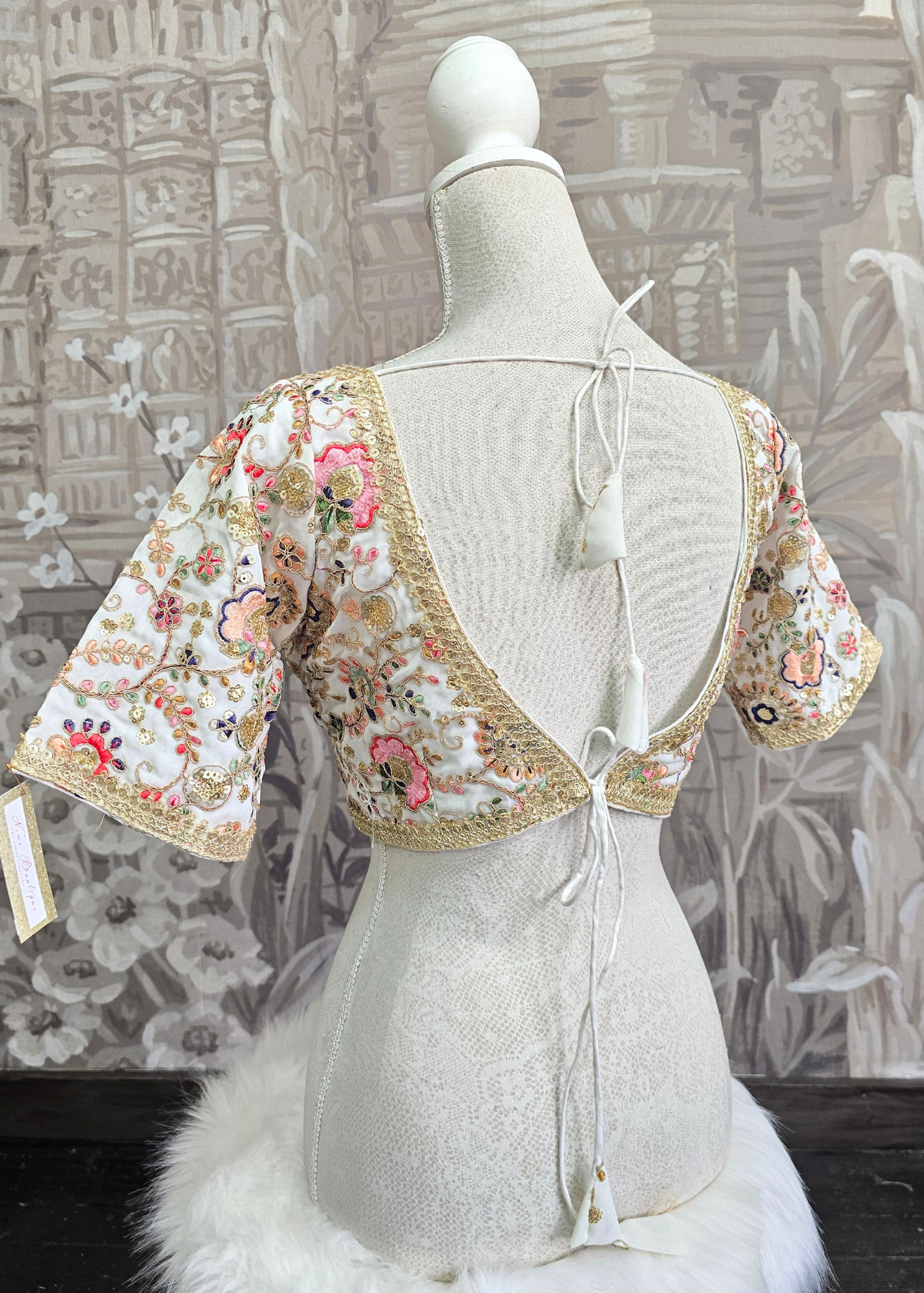 Genelia White Embroidered Blouse (10-12)