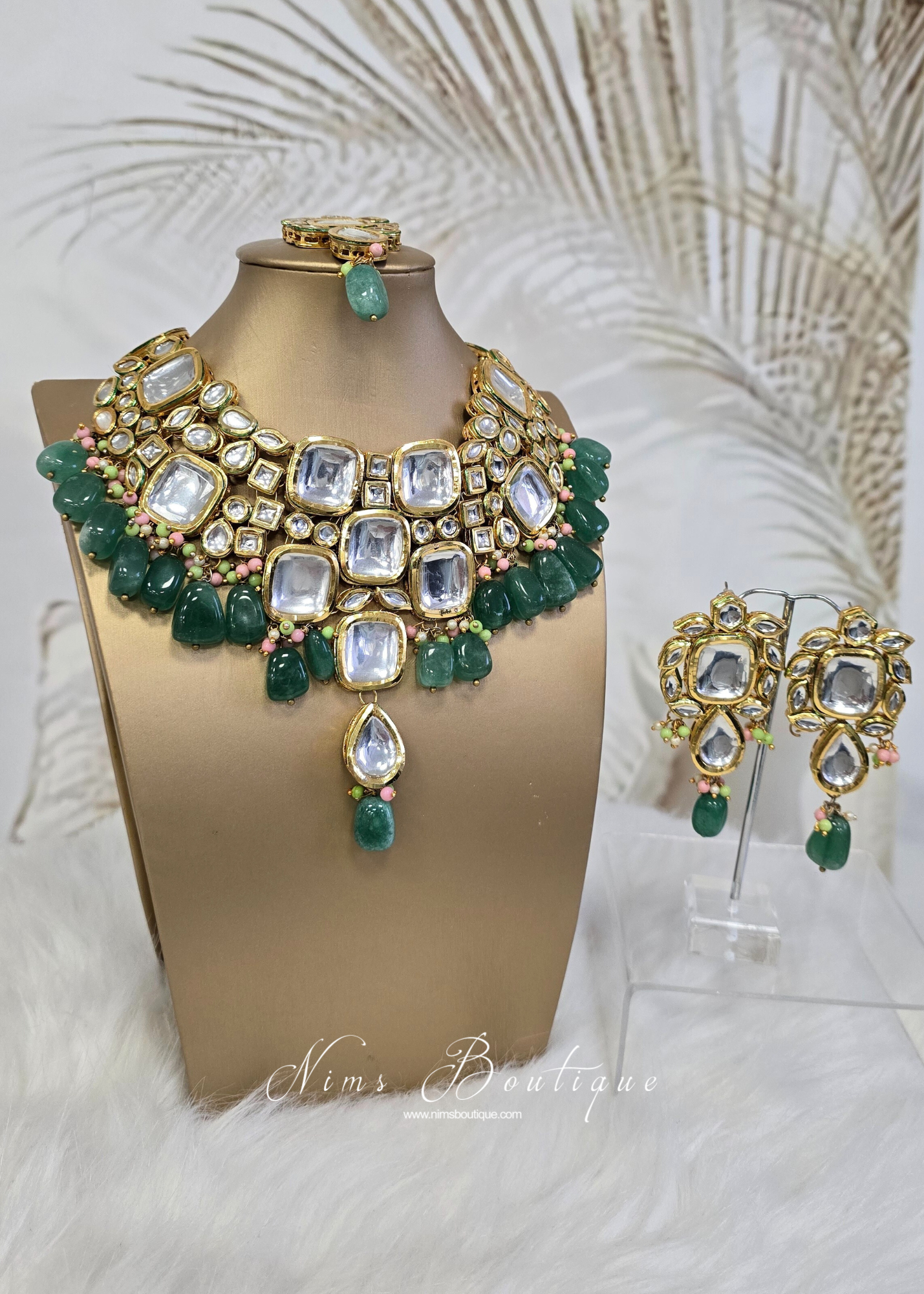 Sonali Green Luxury Kundan Set