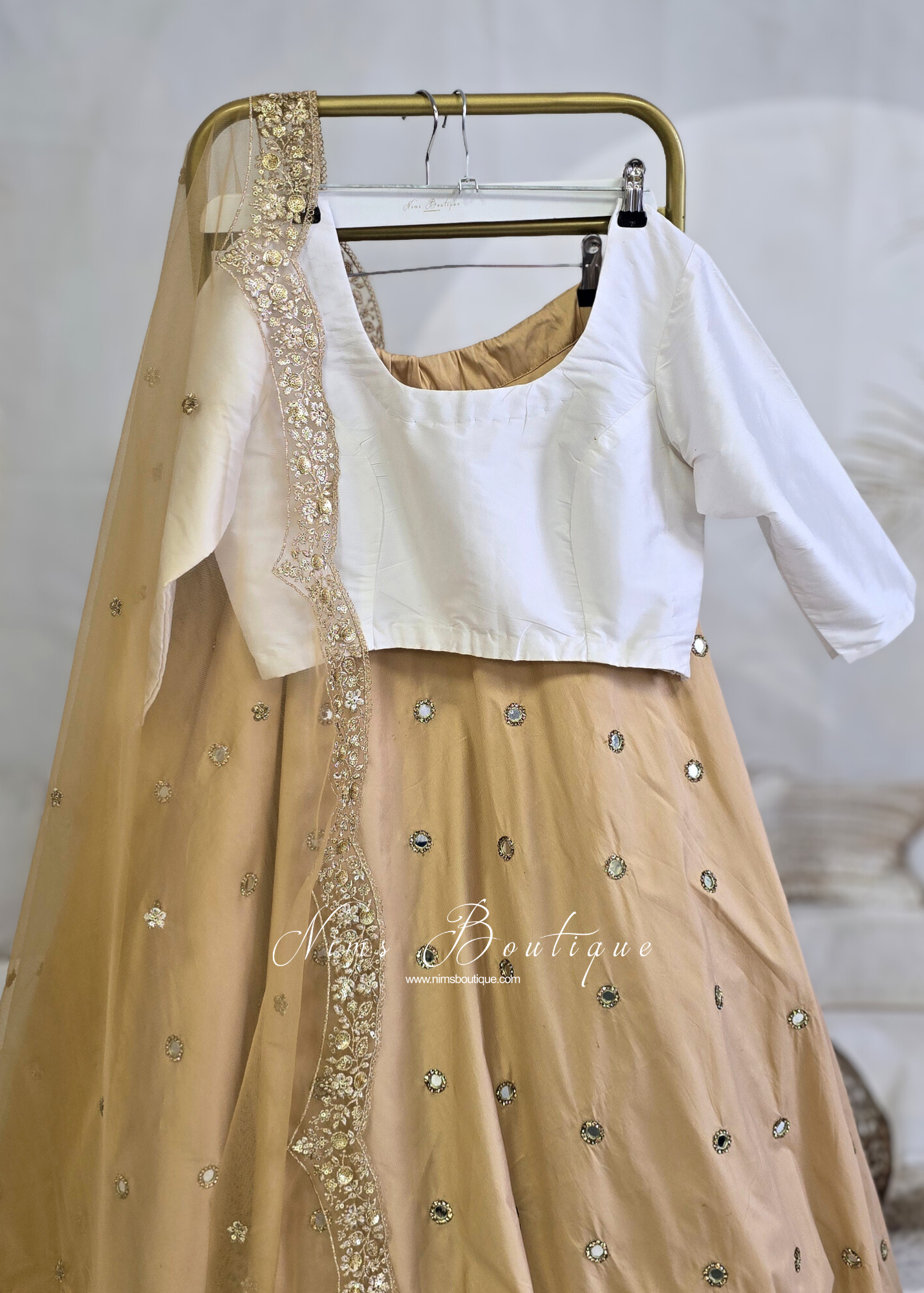 White Pure Silk Scoop Neck Blouse with sleeves (4-26)