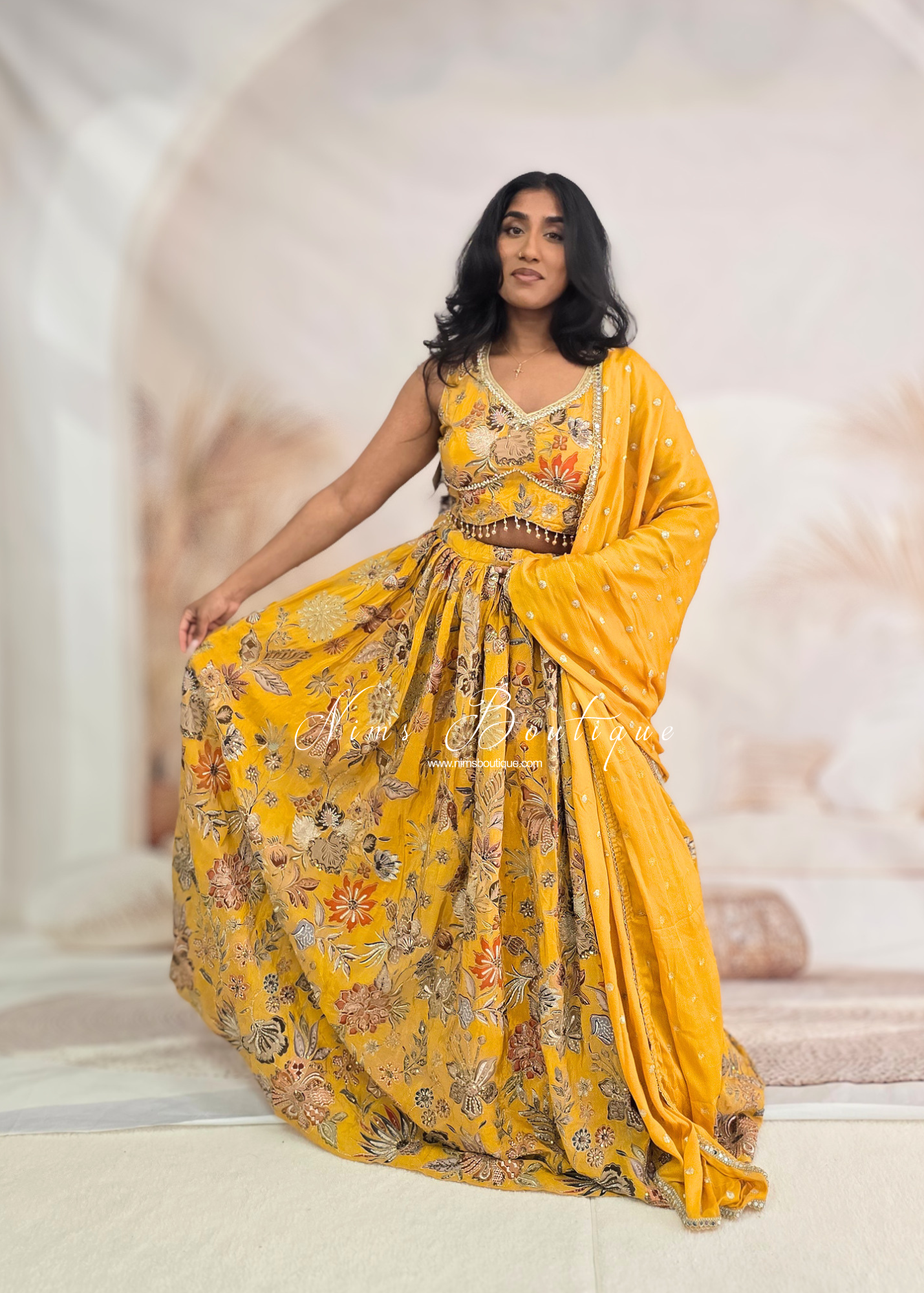 Luxury Floral Embellished Lehnga (size 12)