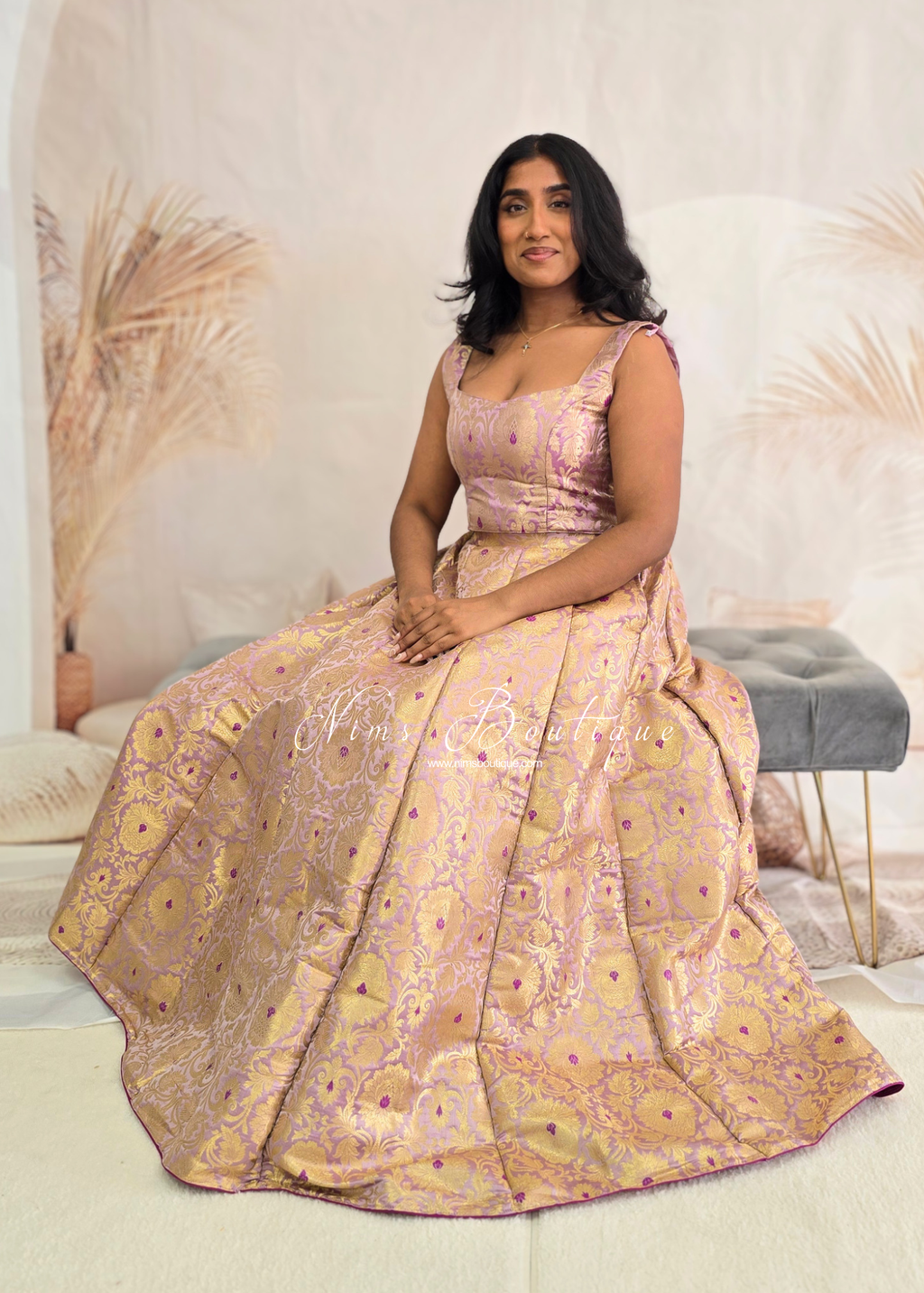Lilac Brocade Readymade skirt/lehnga (sizes 4-16)