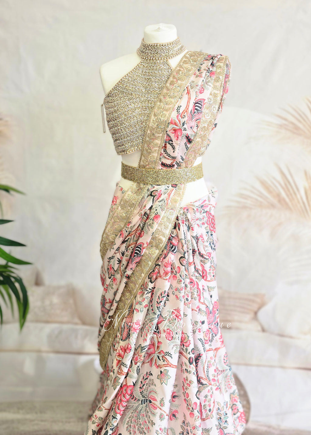Kitara Satin Floral Organza Saree