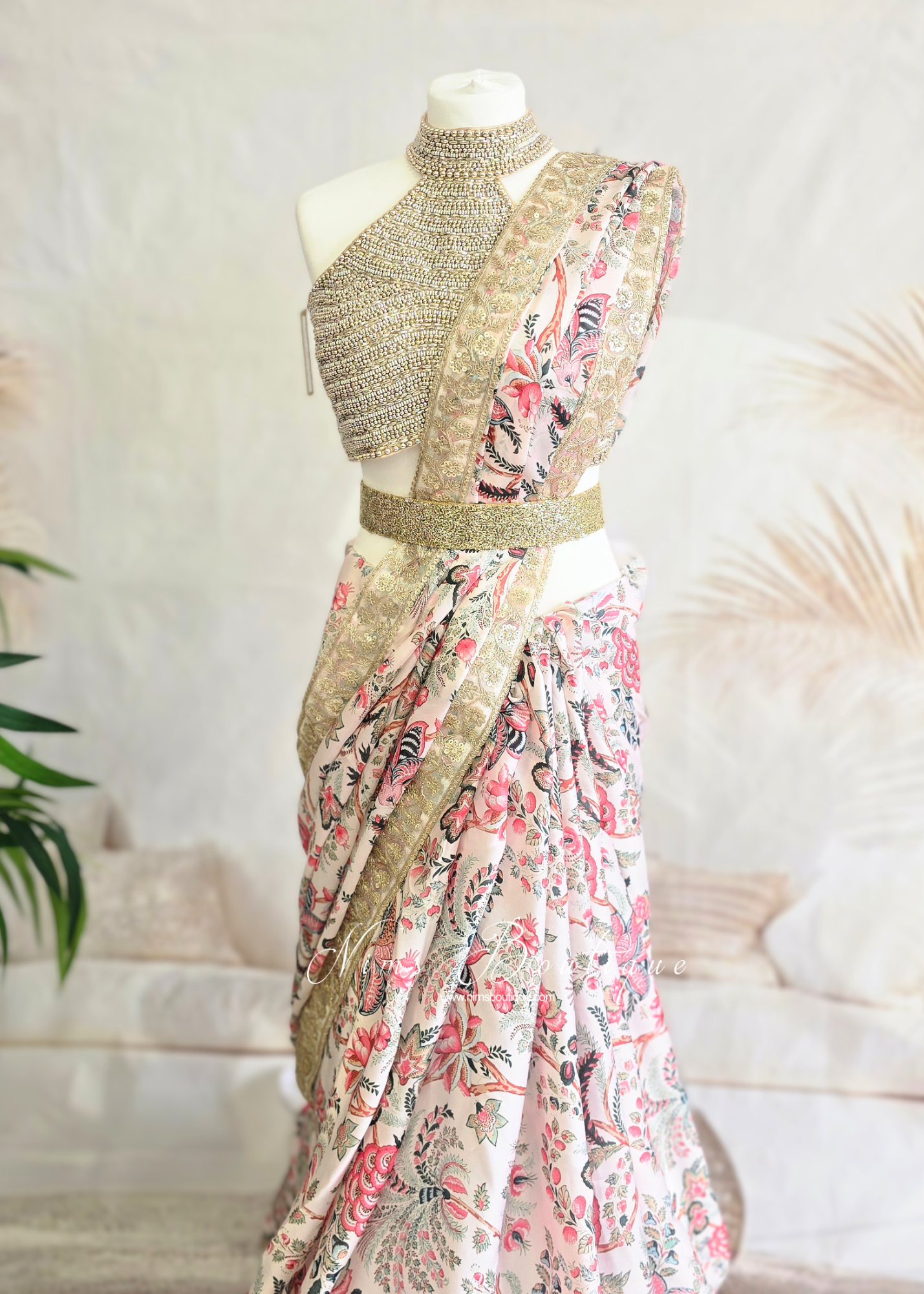 Kitara Satin Floral Organza Saree