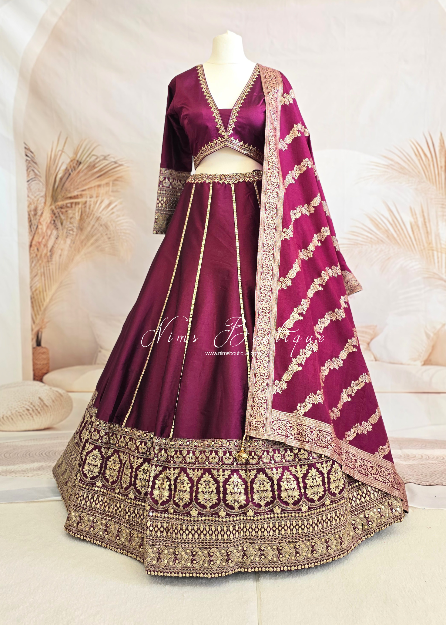 Luxury Silk Long Sleeve Lehnga (size 12-14)