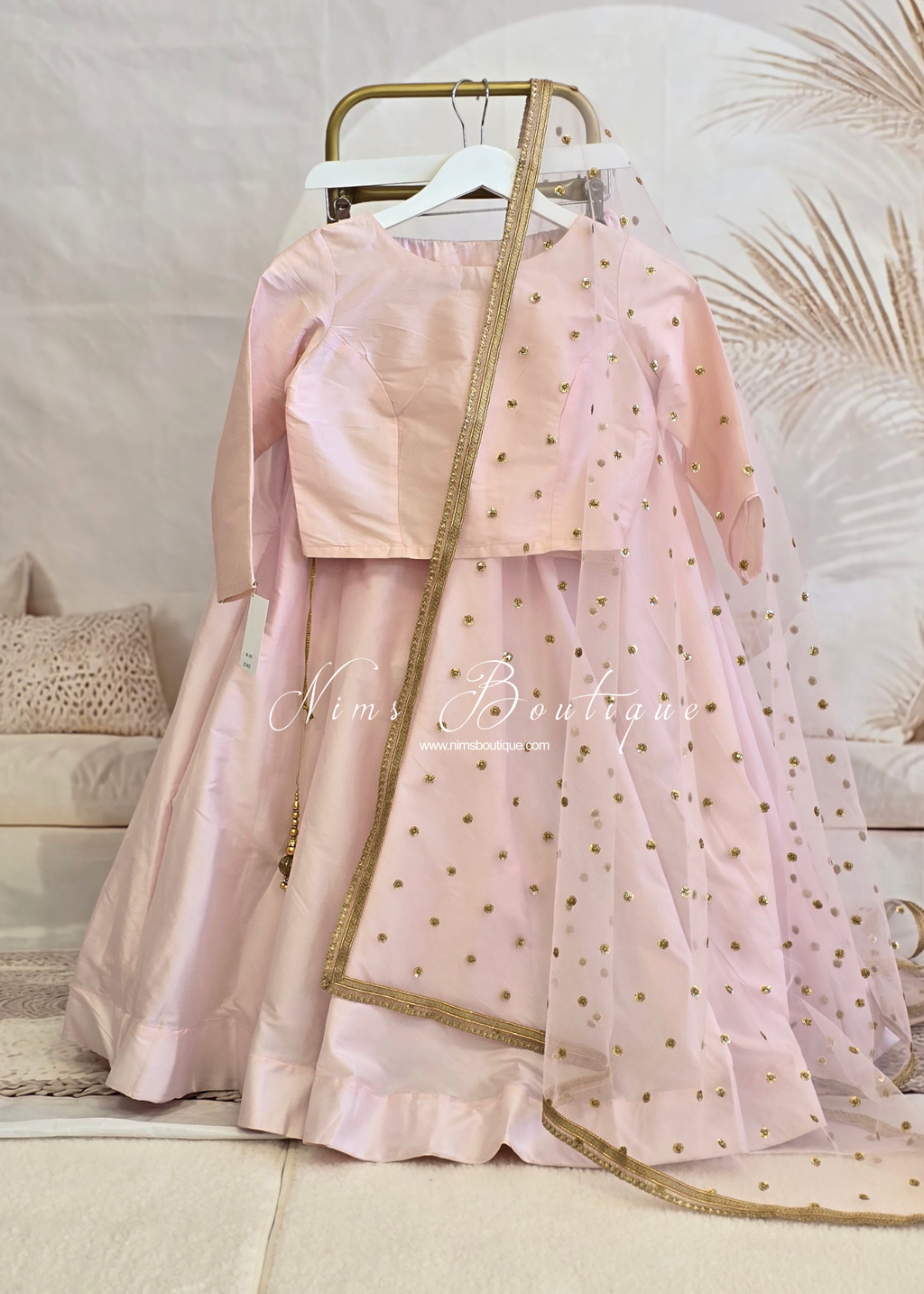Readymade Light Blush Silk skirt/lehnga (sizes 4-20)